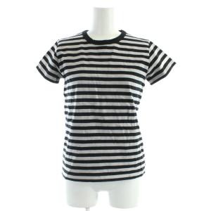 Tシャツ カットソー 半袖 1 黒 ブラック 白 ホワイト ボーダー柄 /AP
