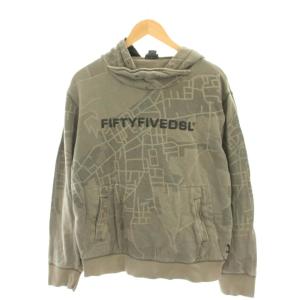 55 プルオーバーパーカー 長袖 L 茶 ブラウン 総柄 /RR