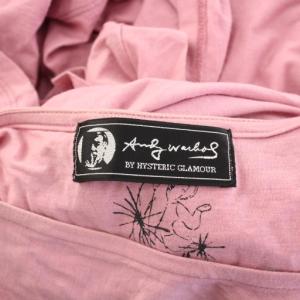 ANDY WARHOL by HYSTERIC GLAMOUR カットソー 長袖 Uネック ストレッチ ロゴ プリント F ピンク /BB