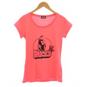 THE BEACH pt Tシャツ カットソー 半袖 Uネック ストレッチ ロゴ イラスト プリント F