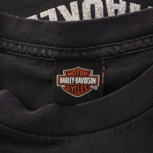 HARLEY DAVIDSON Tシャツ 半袖 クルーネック ストレッチ ロゴ プリント XL 黒 ブラック /BB