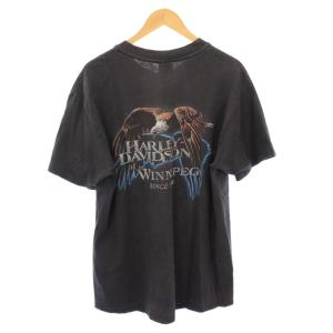 HARLEY DAVIDSON Chrome Classic クロームクラシック Tシャツ 半袖 クルーネック ストレッチ ロゴ L ダークグレー