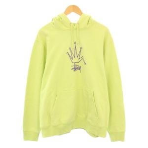 プルオーバーパーカー スウェット 長袖 ロゴ プリント L 黄緑 ライトグリーン /BB