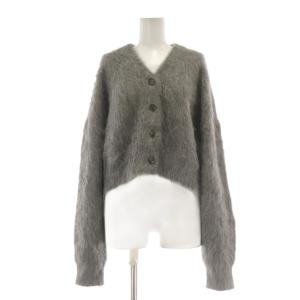24AW アルパカ混シャギーショートカーデ カーディガン ニット グレー 長袖  24080240106040