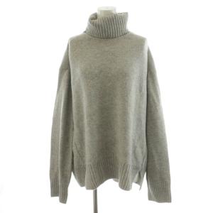 23AW AQUAタートルプルオーバー ニット セーター 長袖 ウール カシミヤ混 グレー 23080220312140