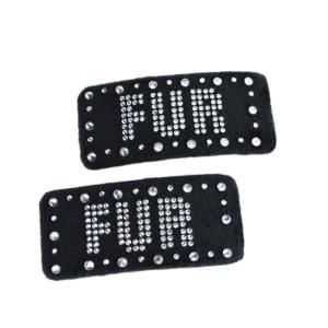 バレッタ ヘアクリップ 2個セット ラインストーン ビジュー 黒 ブラック RWGA244525-Lb-3U
