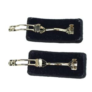 furfur バレッタ ヘアクリップ 2個セット ラインストーン ビジュー 黒 ブラック RWGA244525-Lb-3U