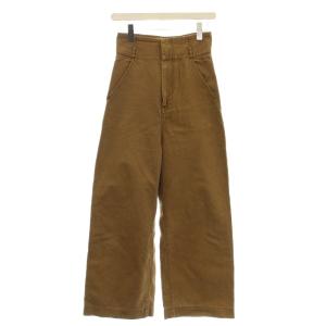 後染め ハイウエスト パンツ チノパン ワイドパンツ 1 茶 ブラウン MM18SS-PT073 /G