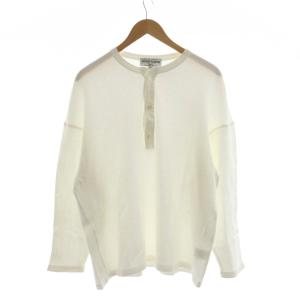 ヘンリーロングスリーブカットソー 長袖 ワッフル 白 ホワイト /RR