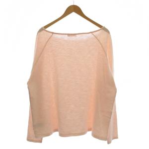 Spick&Span コットンスラブクルーネックプルオーバー カットソー Tシャツ 長袖 ボートネック ピンク 24070200303010
