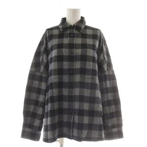 ネルシャツ チェック 長袖 コットン 綿 グレー 黒 ブラック 21050220306040 /AU