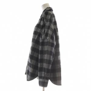 Framework ネルシャツ チェック 長袖 コットン 綿 グレー 黒 ブラック 21050220306040 /AU