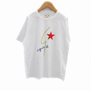 Tシャツ カットソー クルーネック 半袖 プリント M オフホワイト /HO45