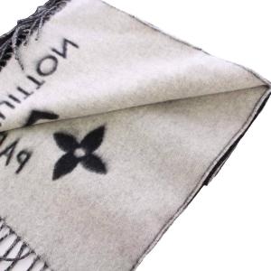 LOUIS VUITTON エシャルプ レイキャビック モノグラム マフラー カシミヤ ノワール M71040