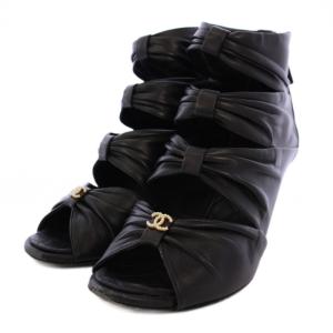 ブーティ ショートブーツ レザー 37C ブラック G35424