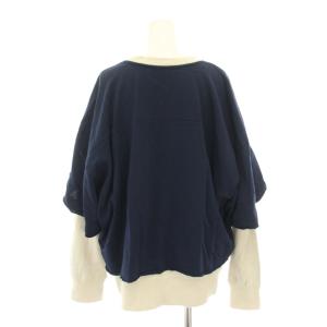 Vivienne Westwood RED LABEL スウェット トレーナー クルーネック 長袖 レイヤード風 オーブ 刺繍 00 紺 ネイビー ベージュ 16-12-342041