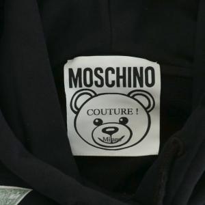 MOSCHINO COUTURE パーカー プルオーバー テディベア プリント ロゴ 34 黒 ブラック KD7253112