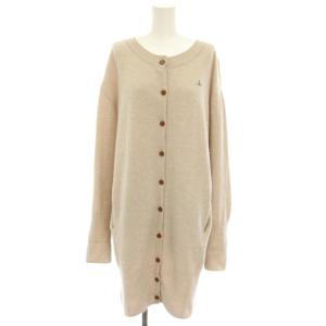 ロングニットカーディガン クルーネック 長袖 オーブ 刺繍 00 ベージュ 16-12-112013 /YT