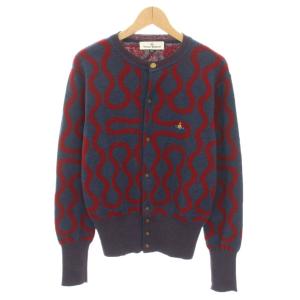 ニットカーディガン L ネイビー レッド 12-01-112063