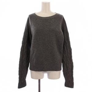 ニット セーター 長袖 クルーネック ウール カシミヤ S グレー 01-8301753 /BM