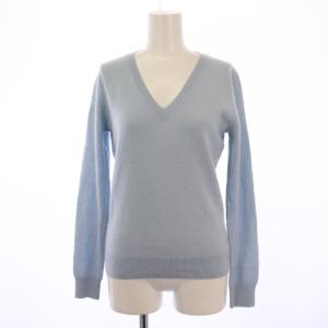 ニット セーター 長袖 Vネック カシミヤ S 水色 01-9301751 /BM