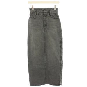 デニムサイドジップタイトスカート マキシ ロング 1 グレー 74617315 /HN