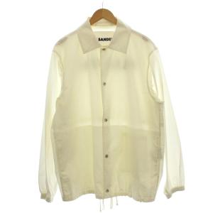 JIL SANDER Logo Print Coach Jacket 48 ホワイト