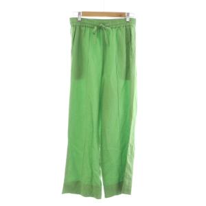 22SS コットンリネンニドムイージーストレートパンツ スラックス 麻混 36 緑 グリーン /RR