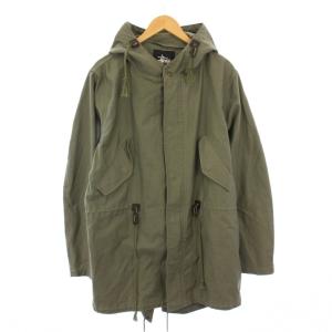 モッズコート アウター ロング丈 フード ワンカラー XL カーキ /BB