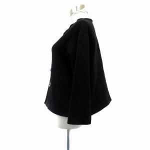 Jocomomola de Sybilla スウェット トレーナー 長袖 裏起毛 うさぎ刺繍 プリント 40 L 黒 ブラック /HO36