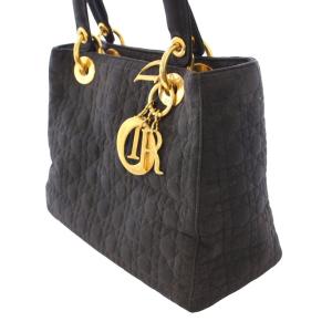 Christian Dior Lady Dior カナージュ ハンドバッグ ブラック ゴールドカラー