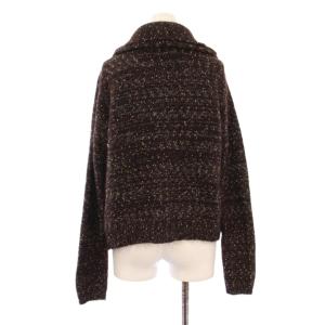 PRADA ニットカーディガン 長袖 ショート丈 モヘヤ ウール 切替 38 茶 ブラウン /BB