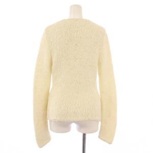 CHANEL ニット プルオーバー Vネック シルク 38 ホワイト