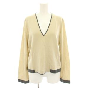 99A ニットプルオーバー Vネック ココマーク 42 ベージュ グレー P13743V00641