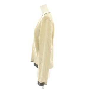 CHANEL 99A ニットプルオーバー Vネック ココマーク 42 ベージュ グレー P13743V00641