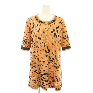 ファッション FASHION コットンカーディガン シャツ ブラウス 半袖 アニマル柄 ヒョウ柄 レオパード柄