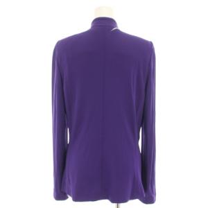 LEONARD ノーカラージャケット シルク 38 パープル