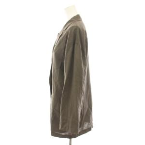 NATURAL BEAUTY BASIC キュプラ麻ソフト ジャケット テーラードジャケット ダブル 麻 リネン混 M 茶 ブラウン 017-1155480