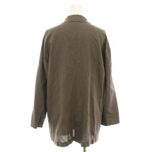 NATURAL BEAUTY BASIC キュプラ麻ソフト ジャケット テーラードジャケット ダブル 麻 リネン混 M 茶 ブラウン 017-1155480