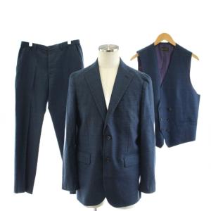 スーツ セットアップ 上下 3点セット テーラードジャケット シングル パンツ スラックス ベスト チェック柄