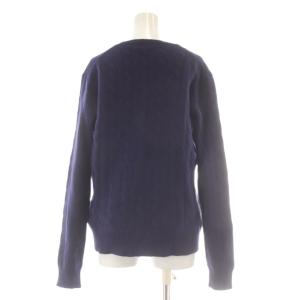 POLO RALPH LAUREN ニット セーター Vネック ウール L 紺 ネイビー ケーブル編み /AU