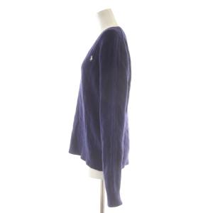 POLO RALPH LAUREN ニット セーター Vネック ウール L 紺 ネイビー ケーブル編み /AU