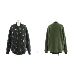 ブルゾン ボアジャケット リバーシブル アウター M カーキ 黒 ブラック /AN53