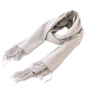 マフラー フリンジ 無地 ワンカラー カシミヤ グレー /BB
