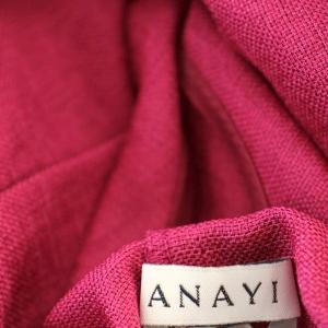 ANAYI リネンライク ノースリーブ ワンピース ロング Vネック 38 ピンク 102127-14-870-41-380