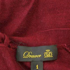 Drawer カシミヤ シルク混 ニット Vネック ボウタイ セーター 1 ボルドー 6513-106-0927 /G
