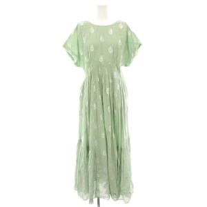 24SS コットンボイルホイルフラワープリントスリーブドレス Cotton Voile Foil Flower