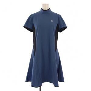 モックネックワンピース ミニ丈 半袖 42 ネイビー VLV7971S2 /BM