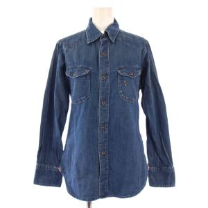45プチデニムの908イースタンシャツ ウエスタンシャツ デニム 長袖 レギュラーカラー F 青 ブルー