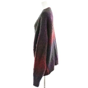 ScoLar ニットカーディガン 蝶ボタン グラデーション M 赤 レッド 紫 パープル 133706 /AN41